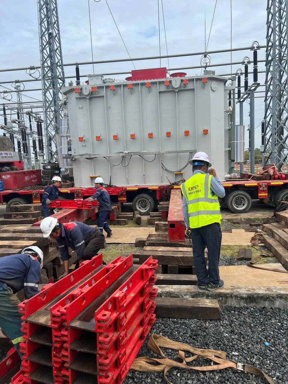High voltage construction site